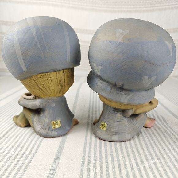 Vintage UCTCI Japan Ceramic Figurines Rare Set Boy Girl 7” Collectible - Picture 2 of 10